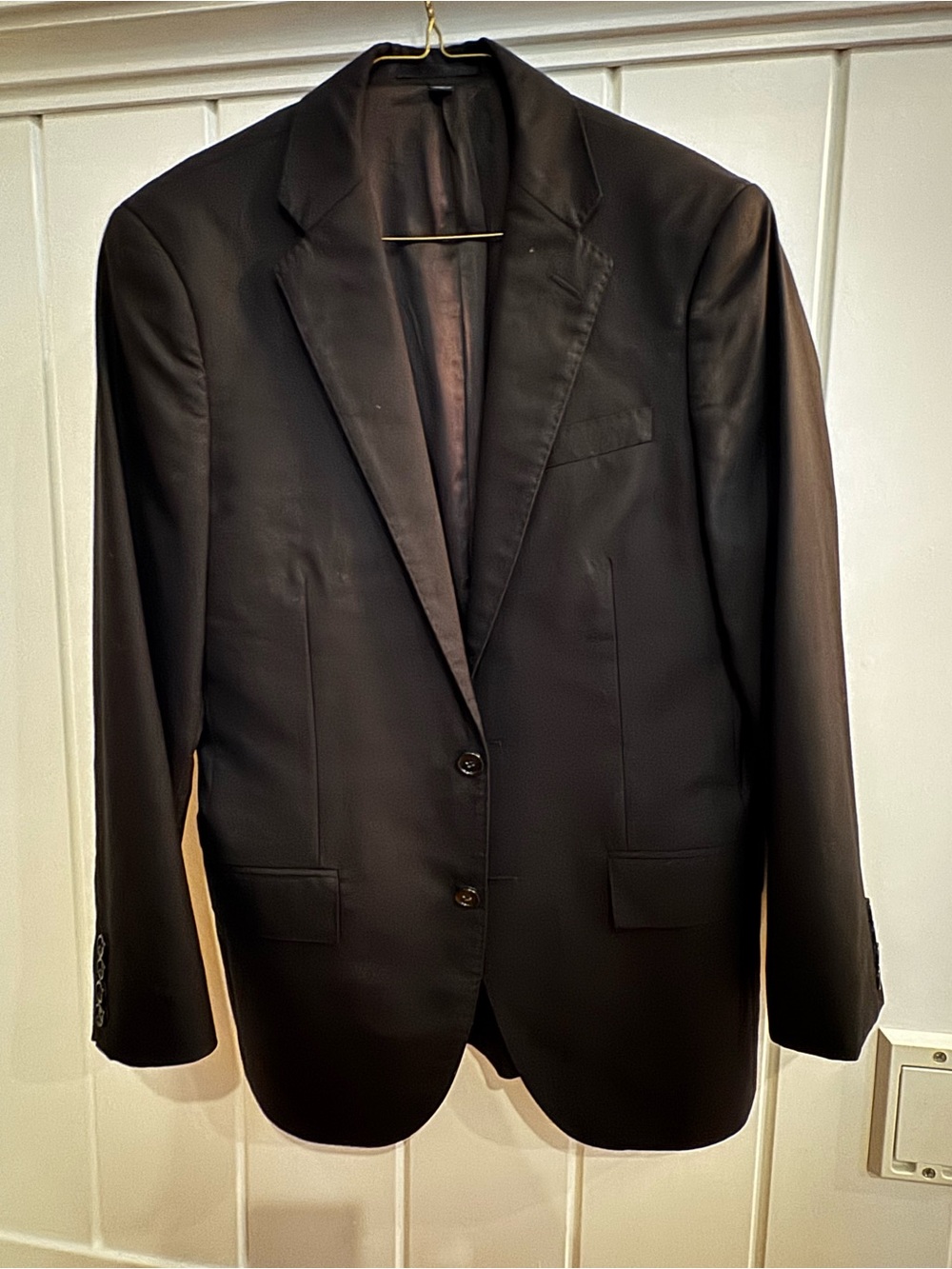J. Crew Men's Ludlow Black Two-Button Suit Jacket Merino Wool